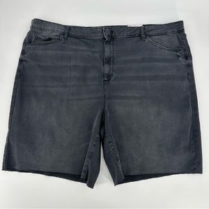 NWT Sonoma Bermuda Jean Black Shorts High Rise Distressed Stretch Plus Size 24